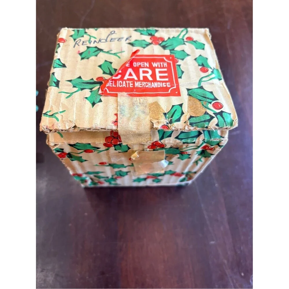 Lefton set of 2 Ceramic Reindeer in original box